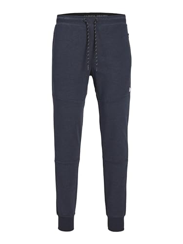 JACK & JONES Herren Sweatpants JJIWILL JJAIR XS S M L XL XXL Schwarz Grau Cotton, Größe:L, Farbe:Dark Navy Melange 12184970 von JACK & JONES