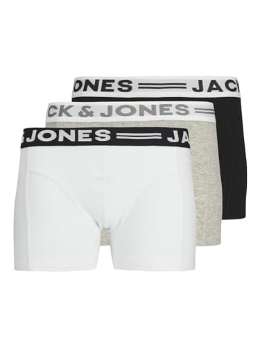 JACK & JONES Junior Jungen Sense Trunks 3-pack Noos Jr Shorts, Grau, 152 EU von JACK & JONES