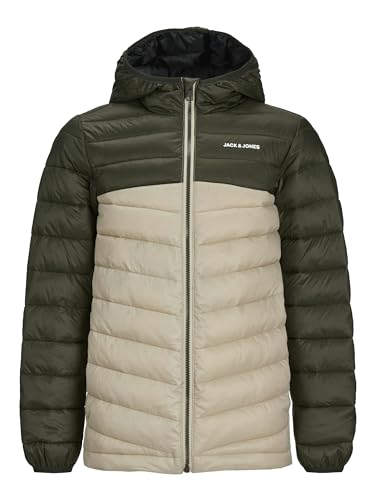 JACK&JONES Jungen JCONEW Pocket Puffer JNR Steppjacke, Fields of Rye/Detail:Rosin Blocking, 128 von JACK & JONES