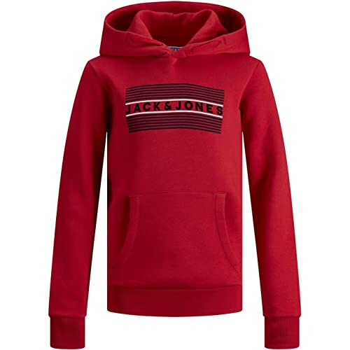 JACK & JONES Jungen JJECORP Logo Sweat Hood NOOS JR Sweatshirt, True Red/Detail:PLAY2, 128 von JACK & JONES