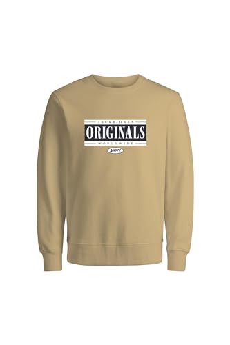 JACK&JONES Jungen JORCOBIN Crew Neck JNR Sweatshirt, Italian Straw, 164 cm von JACK & JONES