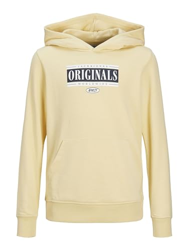 JACK&JONES Jungen JORCOBIN Sweat Hood JNR Sweatshirt, Italian Straw, 176 cm von JACK & JONES