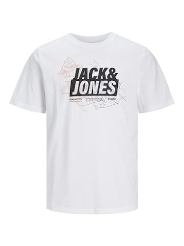 JACK & JONES Jungen Jcomap Logo T-Shirt SS Crew Neck JNR, Weiß, 128 cm von JACK & JONES