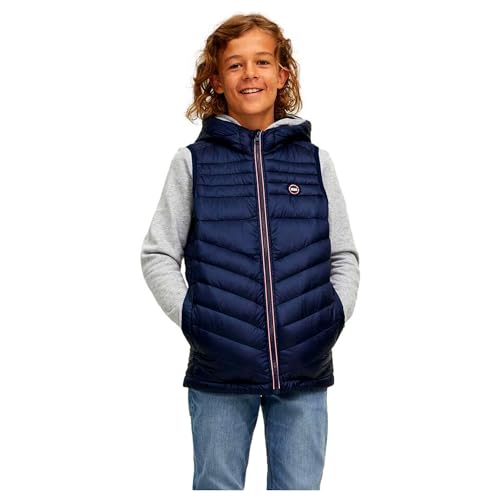 JACK & JONES Jungen Jjehero Bodywarmer Hood Sn Jnr Weste, Navy Blazer/Detail:contrast Zipper, 140 von JACK & JONES