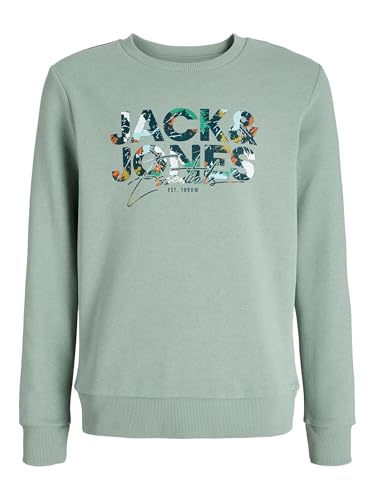 JACK & JONES Jungen Sweatshirt JJGEPLAS Sweat Crew Neck JNR, Größe:152, Farbe:Iceberg Green von JACK & JONES