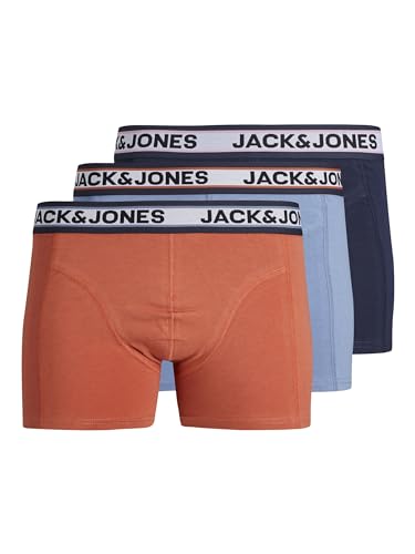 JACK & JONES Jungen Unterwäsche JACMARCO SOLID Trunks 3 Pack JNR (DE/NL/SE/PL, Numerisch, 128, Regular, dunkelblau) von JACK & JONES