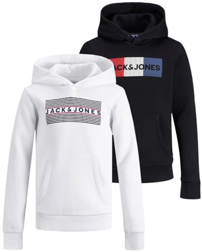 JACK & JONES Junior Kinder Hoodie Set - Größe 128 bis 176 - Kapuzen-Pullover für Kids - Pulli im Mehrfach-Pack mit verschiedenen Motiven und Farben (Jr Doppelmix 21 (Color?/Color?, 152)) von JACK & JONES