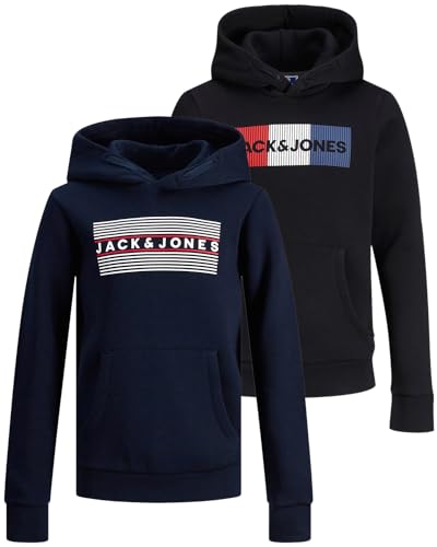 JACK & JONES Junior Kinder Hoodie Set - Größe 128 bis 176 - Kapuzen-Pullover für Kids - Pulli im Mehrfach-Pack mit verschiedenen Motiven und Farben (Jr Doppelmix 22 (Color?/Color?, 176)) von JACK & JONES