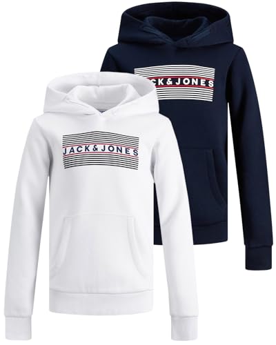 JACK & JONES Junior Kinder Hoodie Set - Größe 128 bis 176 - Kapuzen-Pullover für Kids - Pulli im Mehrfach-Pack mit verschiedenen Motiven und Farben (Jr Doppelmix 23 (Color?/Color?, 140)) von JACK & JONES