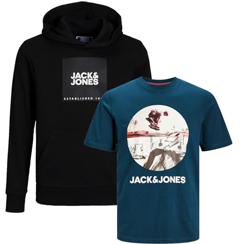 JACK & JONES Junior Kinder Jungen Kapuzenpullover Kids Hoodie Sweatshirt Sweat Shirt Hood(Paket #04, Gr. 164) von JACK & JONES