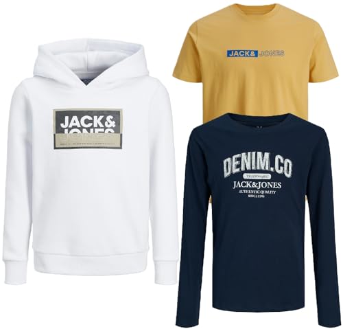 JACK & JONES Junior Kinder Jungen Kapuzenpullover Kids Hoodie Sweatshirt Sweat Shirt Hood(Paket @102, Gr. 164) von JACK & JONES