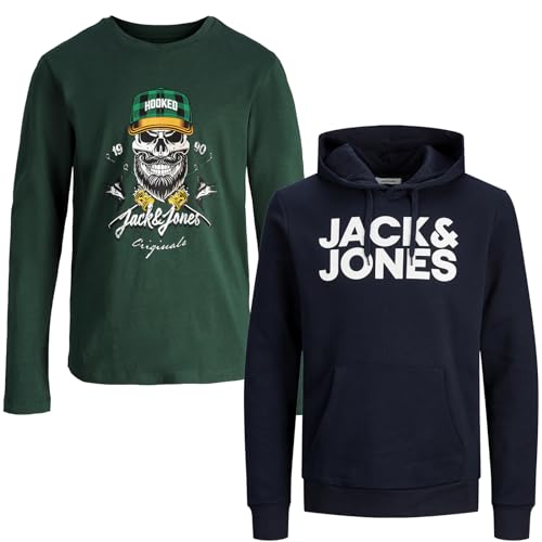 JACK & JONES Junior Kinder Jungen Kapuzenpullover Kids Hoodie Sweatshirt Sweat Shirt Hood(Paket #14, Gr. 140) von JACK & JONES