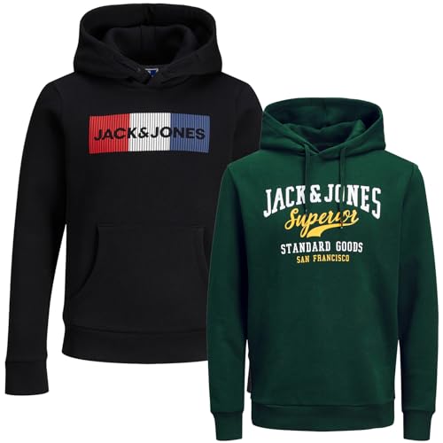 JACK & JONES Junior Kinder Jungen Kapuzenpullover Kids Hoodie Sweatshirt Sweat Shirt Hood(Paket #16, Gr. 176) von JACK & JONES