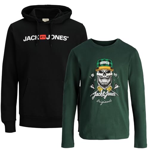 JACK & JONES Junior Kinder Jungen Kapuzenpullover Kids Hoodie Sweatshirt Sweat Shirt Hood(Paket #32, Gr. 152) von JACK & JONES