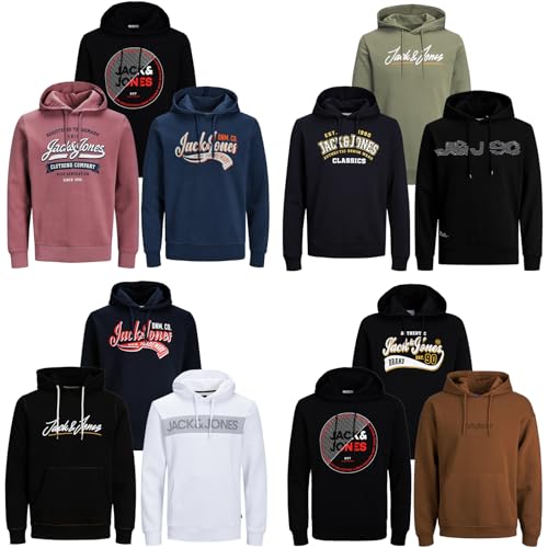 JACK & JONES Hoodie Kapuzenpullover 3er Pack Sweat Shirt Herren Baumwollmix S M L XL XXL (M, 3er Paket X09) von JACK & JONES