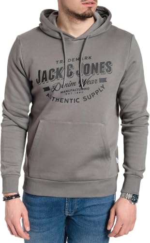 JACK & JONES Herren Hoodie Pullover mit Kapuze Sweatshirt Kapuzenpullover für Männer aus Baumwolle mit Logo/Auswahl an Designs und Farben (Corvin Sweat Sedona Sage 2, XXL) von JACK & JONES