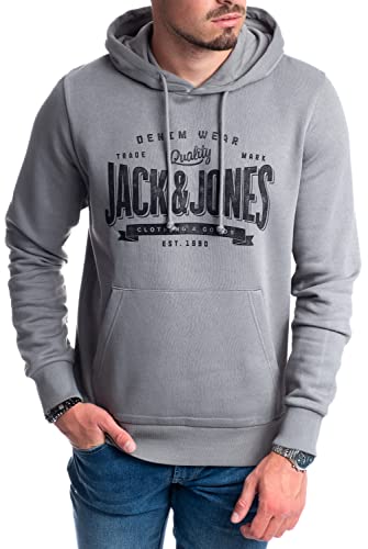 JACK & JONES Herren Hoodie Pullover mit Kapuze Sweatshirt Kapuzenpullover für Männer aus Baumwolle mit Logo/Auswahl an Designs und Farben (Sedona Sage Mika 4, XL) von JACK & JONES