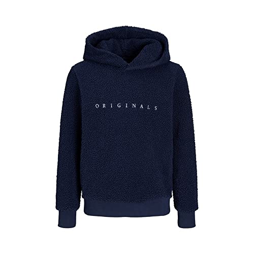 JACK&JONES Kinder Teddysweatshirt JORCOPENHAGEN Teddy Sweat Hood JNR (as3, Numeric, Numeric_128, Regular, Navy Blazer, 128) von JACK & JONES