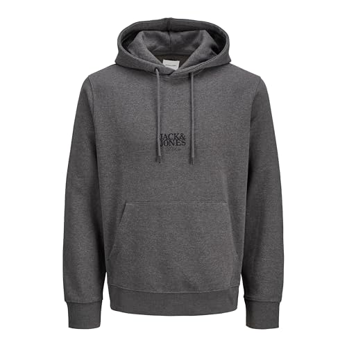JACK & JONES Hoodie Herren – Langarm Kapuzenpullover mit Logo, Gerippte Bündchen, Weiches Innenfutter, Baumwoll-Polyester-Mix, Pflegeleicht Pullover für Männer von JACK & JONES