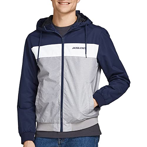 JACK & JONES Herren JJERUSH Hood Bomber NOOS 12200208, Navy, XL von JACK & JONES