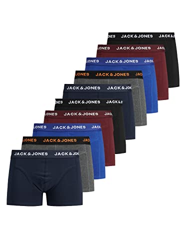 JACK & JONES Male Boxershorts 10er-Pack einfarbige, Farbe:Mehrfarbig, Größe:M von JACK & JONES