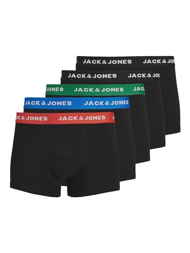 Jack & Jones Herren JACHUEY Trunks 5 Pack, Electric Blue Lemonade/Black &, L von JACK & JONES
