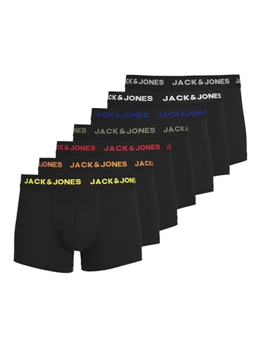 Jack & Jones Herren JACBASIC Trunks 7 Pack NOOS 12165587, Black/Black - Black - Black -, XXL von JACK & JONES