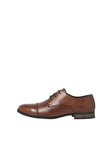 JACK & JONES Herren Jfwraymond Leather Halbschuhe, Cognac, 41 EU von JACK & JONES