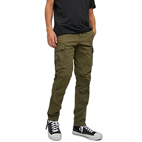 JACK&JONES Pants Studio Mens Olive Night Cargo Pants von JACK & JONES