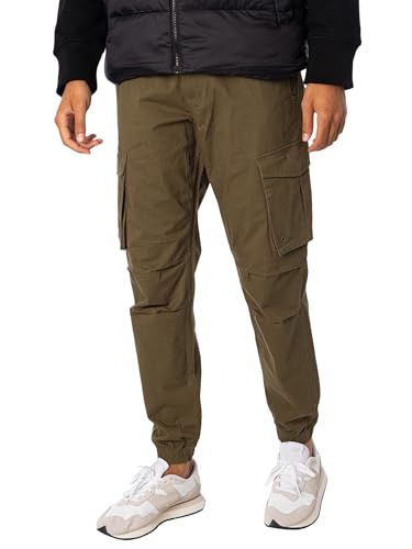 JACK & JONES Herren Cargohose JPSTKANE JJNOAH Cuffed -Relaxed Fit - S M L XL XXL, Größe:L, Farbvariante:Olive Night 12242264 von JACK & JONES