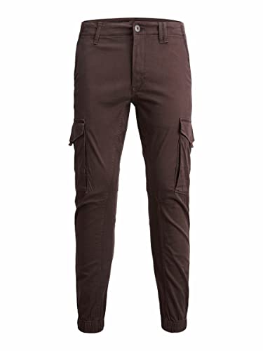 JACK & JONES Paul Flake Cargo Tapered Fit Herren Jeans Hose, Farbe:Black Coffie, Hosengröße:W27/L32 von JACK & JONES