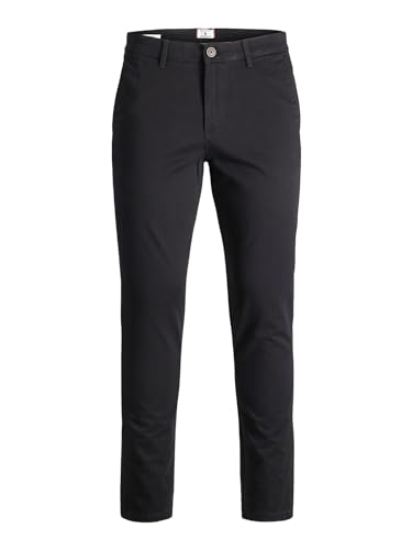 JACK & JONES Male Chino Hose Slim Fit Chino Hose, Farbe:Schwarz, Jeans/Hosen Neu:30W / 30L von JACK & JONES