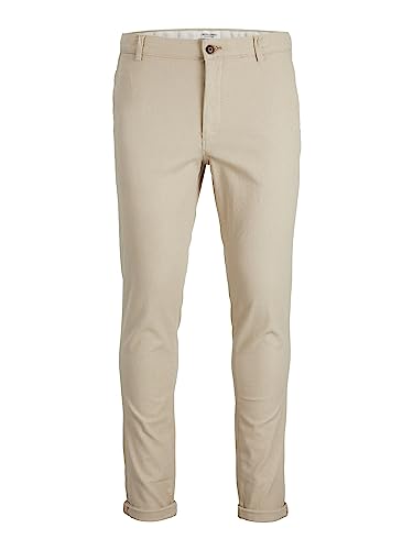 JACK & JONES Herren Chino Hose JPSTMARCO JJFURY - Slim Fit Braun Grau Beige, Größe:30W / 32L, Farbvariante:Dune SOLID 12206198 von JACK & JONES