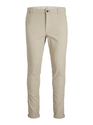 JACK & JONES Herren Chino Hose JPSTMARCO JJFURY - Slim Fit Braun Grau Beige, Größe:33W / 36L, Farbvariante:Dune SOLID 12206198 von JACK & JONES