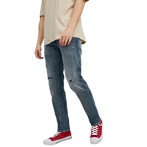 JACK & JONES Herren Jeans JJIMIKE JJWOOD JJ 282 - Relaxed Fit - Blau -Blue Denim, Größe:32W / 34L, Farbvariante:Blue Denim 12217123 von JACK & JONES