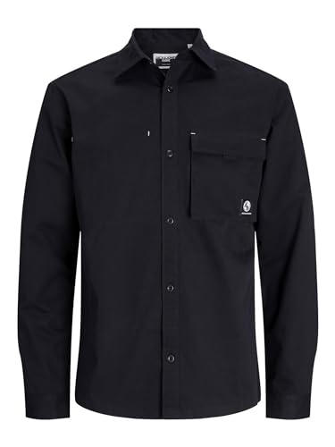 JACK & JONES Herren Jcodust Shirt Ls Sn Poloshirt, Schwarz,M von JACK & JONES