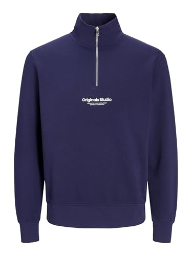 JACK & JONES Male Sweatshirt mit halbem Reißverschluss Text Sweatshirt mit halbem Reißverschluss von JACK & JONES