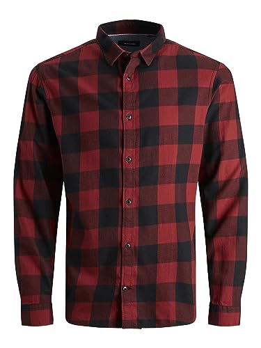 JACK&JONES Hemd Slim Fit Business Shirt Weiches Langarm Twill Oberteil aus Baumwolle JJEGINGHAM von JACK & JONES