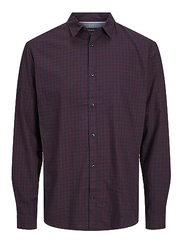 JACK&JONES Hemd Slim Fit Business Shirt Weiches Langarm Twill Oberteil aus Baumwolle JJEGINGHAM von JACK & JONES