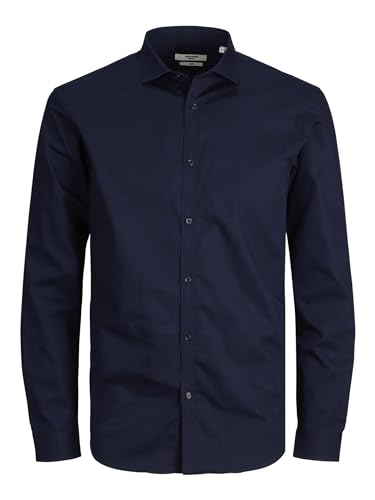 JACK & JONES Herren Freizeit Hemd JPRBLACARDIFF Slim Fit Schwarz Blau Weiss, Größe:L, Farbe:Navy Blazer Slim FIT 12201905 von JACK & JONES