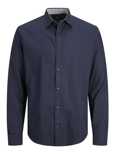 JACK & JONES Herren JprblabelfasT-Shirt L/S Noos Freizeithemd, Perfect Navy, S EU von JACK & JONES