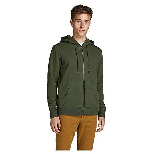 JACK & JONES Male Hoodie Basic Reißverschluss, Forest Night, XS von JACK & JONES