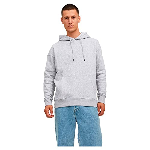 Jack & Jones Herren Jjestar Basic Sweat Hood Kapuzenpullover, Light Grey Melange, XL EU von JACK & JONES