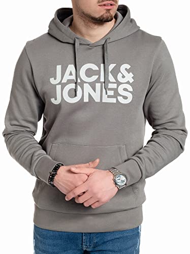 JACK & JONES Herren Jjecorp Logo Sweat Hood Noos Kapuzenpullover (Sedona Sage Print Weiß(Corp 840, 3XL)) von JACK & JONES