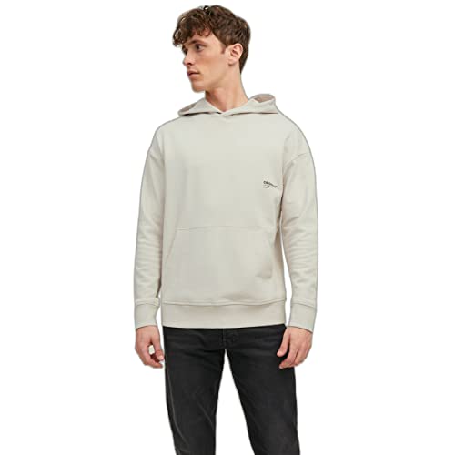 Jack & Jones Men's JORCLEAN Sweat Hood SN Kapuzenpullover, Moonbeam, S von JACK & JONES