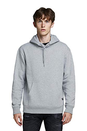 JACK & JONES Male Hoodie Schlichter Slight Grey Melange,Light Grey Melange,S von JACK & JONES