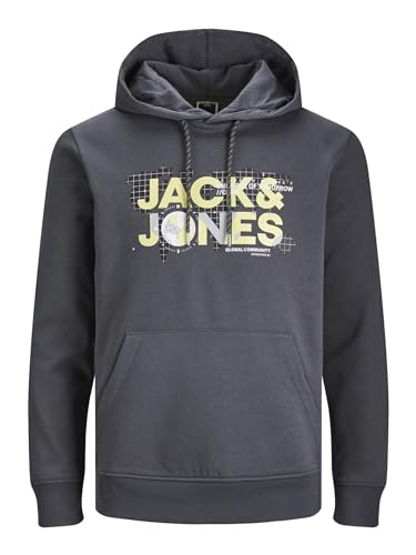 JACK & JONES Herren Kapuzenpullover Hoodie JCODUST - Regular Fit S M L XL XXL, Größe:XL, Farbe:Asphalt 12240214 von JACK & JONES