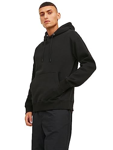 JACK & JONES Herren Kapuzenpullover Hoodie JCOCLASSIC Twill - Relaxed Fit, Größe:M, Farbe:Black 12240189 von JACK & JONES