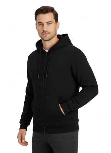 JACK & JONES Male Hoodie mit Reißverschluss Basic Black, L von JACK & JONES