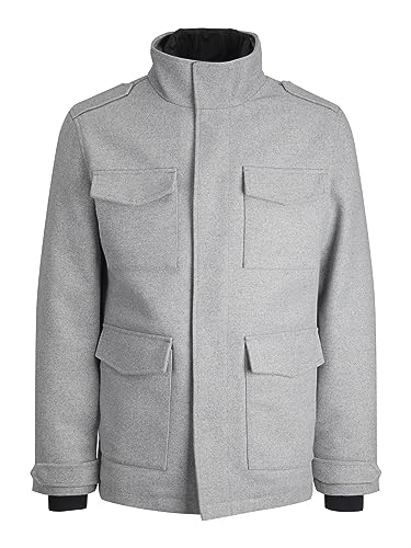 JACK & JONES Herren Jprblaparker Wool Field Jkt Sn Jacke, Light Grey Melange, XXL EU von JACK & JONES